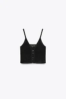 STRAPPY KNIT CROP TOP