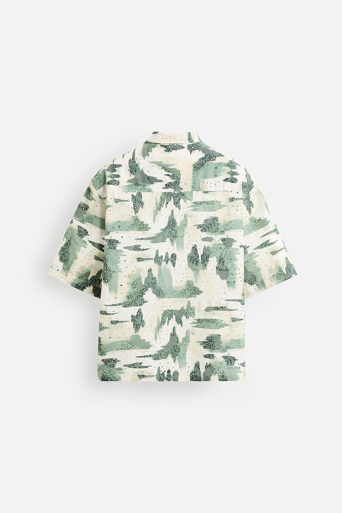 CHEMISE BRODERIE DÉCOUPÉE IMPRIMÉE