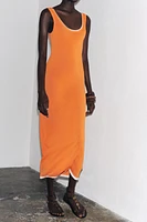ROBE LONGUE EN MAILLE FINITIONS DOUBLE ÉPAISSEUR