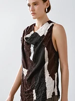 Top color block en tissu