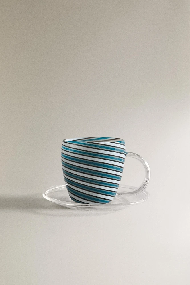 TASSE SOUCOUPE BOROSILICATE SPIRALE