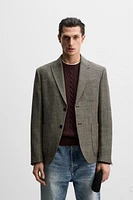 LINEN - WOOL BLEND STRUCTURED BLAZER