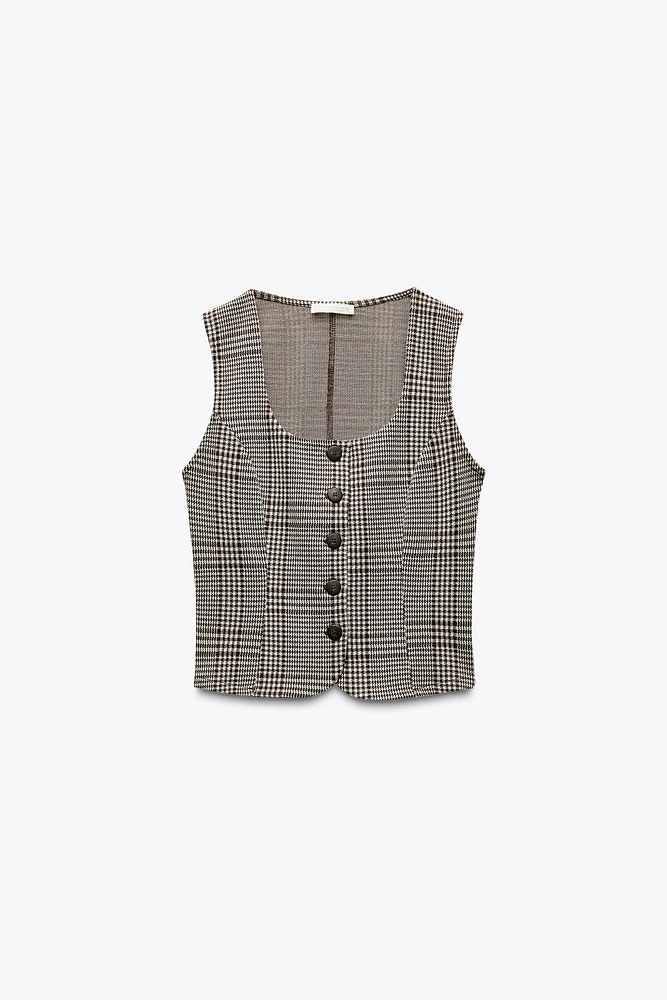 INTERLOCK KNIT VEST TOP
