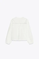 POPLIN TIE BLOUSE