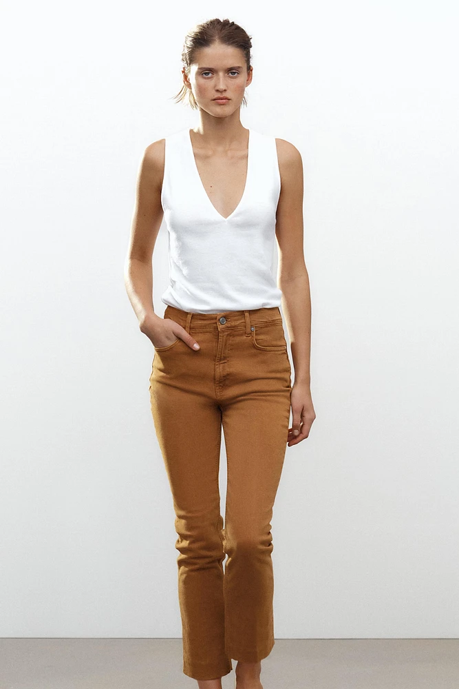 ZW COLLECTION HIGH RISE BOOTCUT CROPPED JEANS