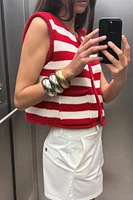 STRIPED KNIT VEST TOP