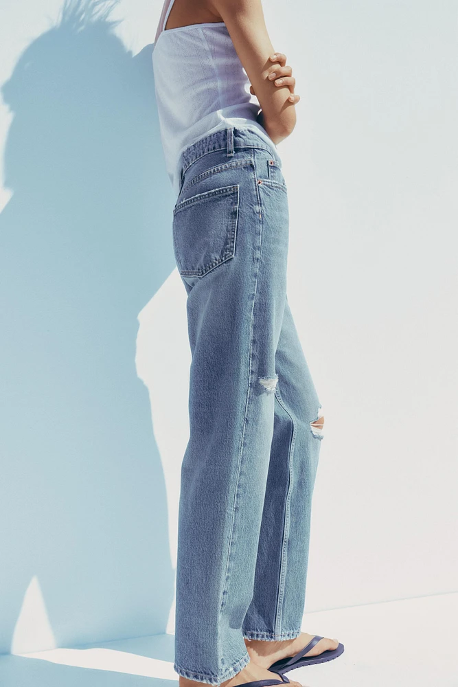 JEAN TRF MOM FIT DÉCHIRÉ TAILLE HAUTE