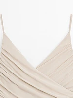Draped tulle swimsuit