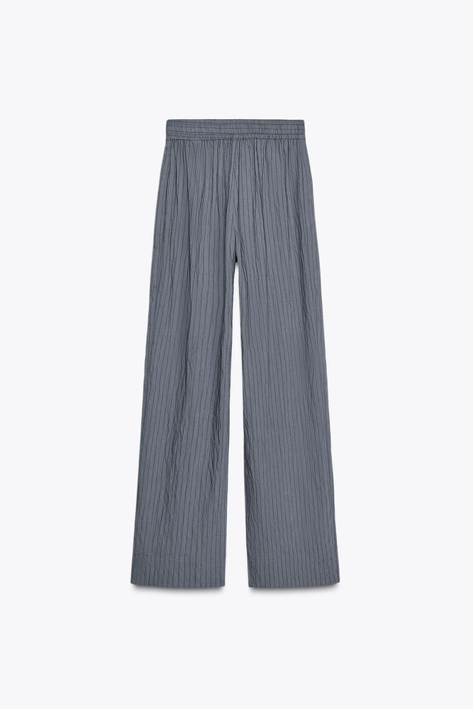PANTALON LARGE À RAYURES