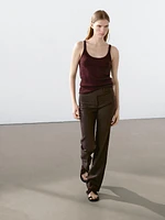 Sleeveless 100% cotton knit T-shirt