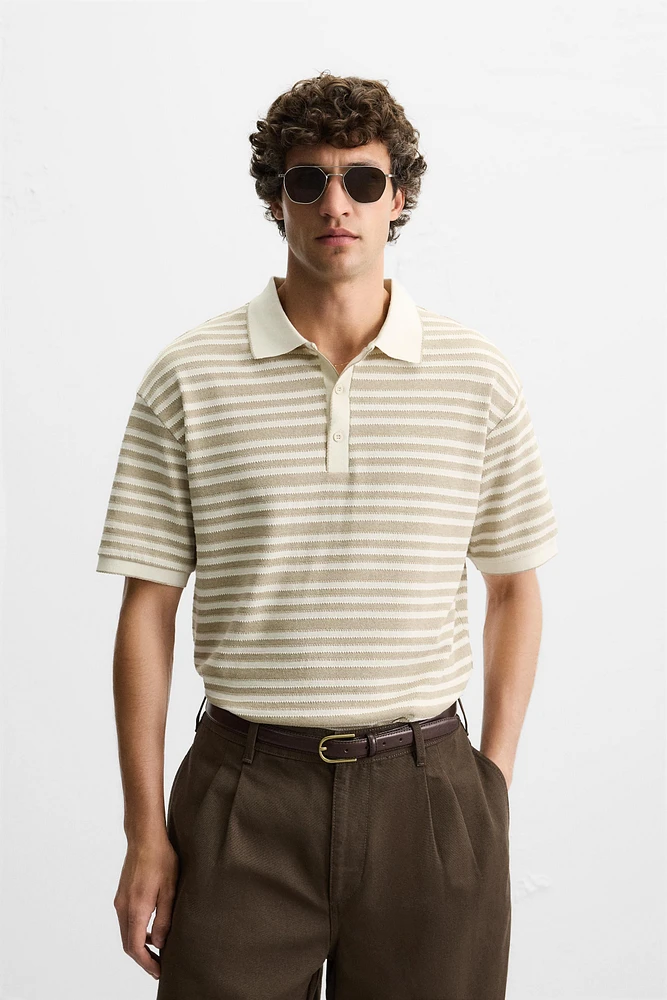 POLO JACQUARD RAYÉ