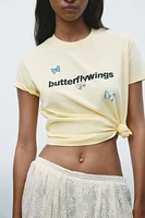 MARIAN ELLIS ROWAN BUTTERFLY PRINT T-SHIRT