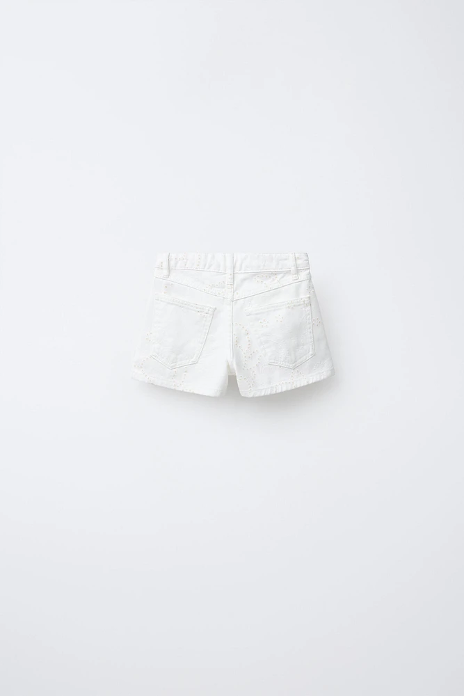FLORAL DENIM SHORTS