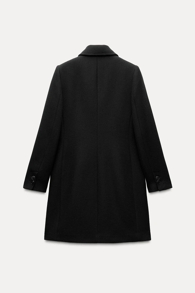 DOUBLE BREASTED WOOL BLEND COAT