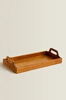 WOODEN TRAY WITH HANDLES