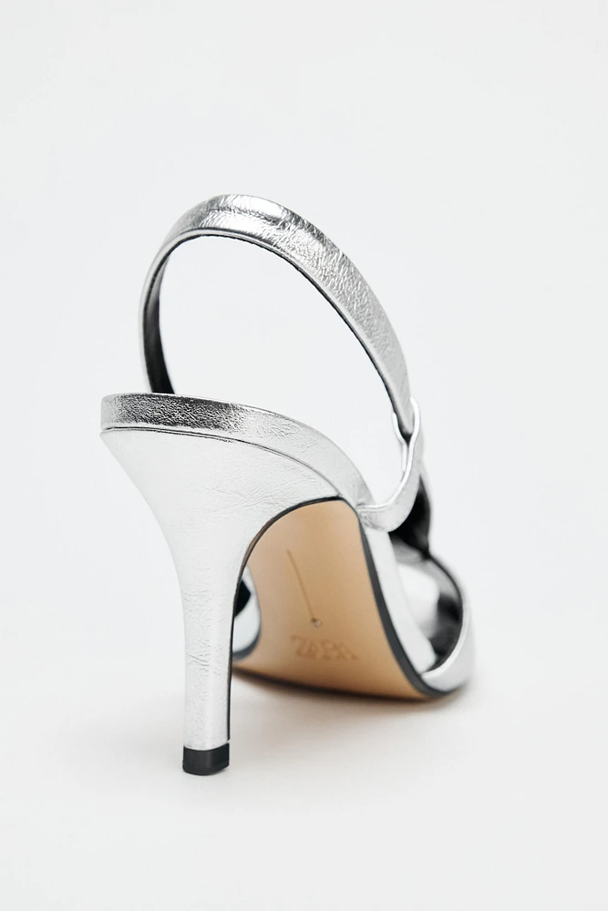 OPEN-TOE LEATHER SANDALS