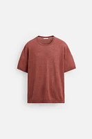 T-SHIRT EN MAILLE 100 % LIN