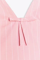 SHORT STRIPED BOW DRESS