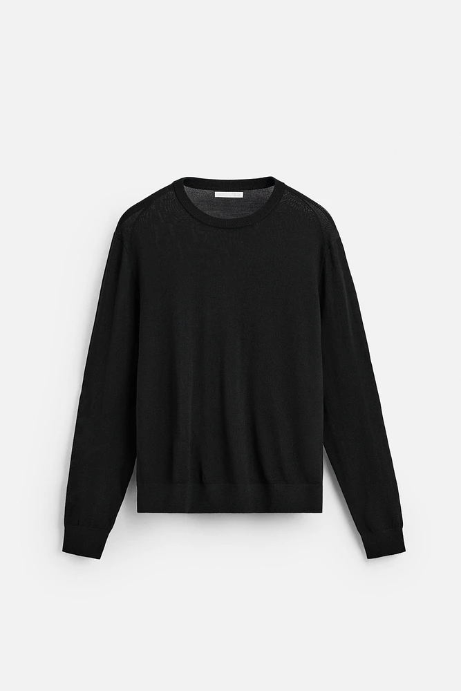 MERCERIZED WOOL SWEATER