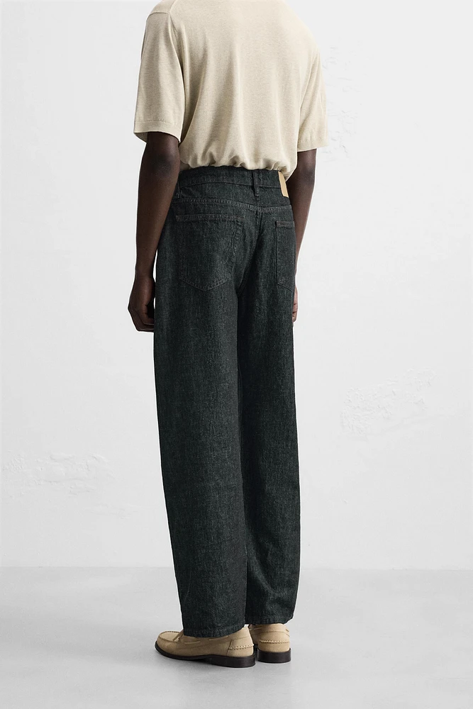 STRAIGHT FIT COTTON-HEMP JEANS