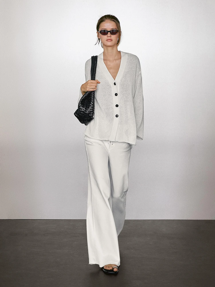 Cardigan oversize en maille fine