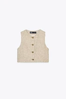 SHORT TEXTURED WAISTCOAT