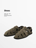Sandales à lanières en cuir