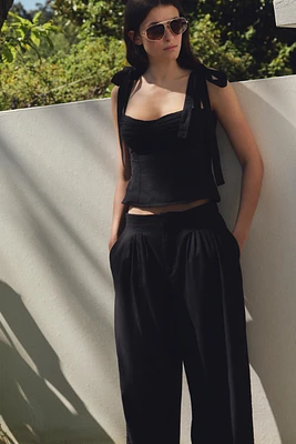 EMBROIDERED TIE TOP