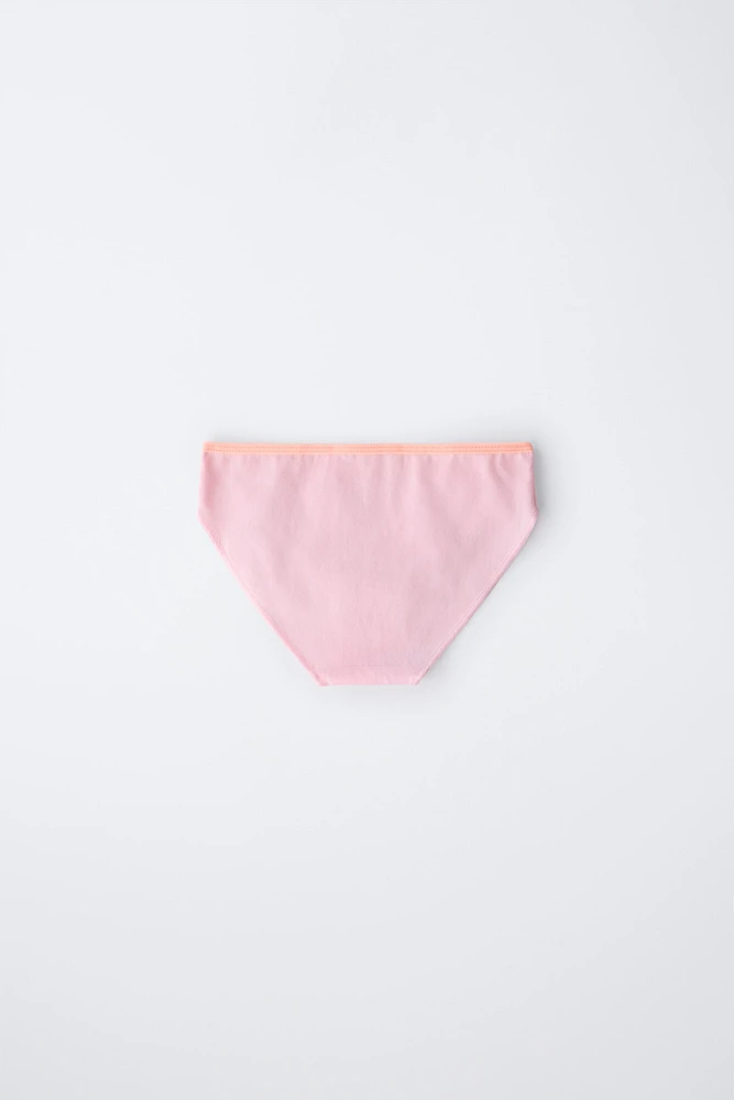6-14 ANS/ LOT DE SIX CULOTTES DÉTAILS FLUO