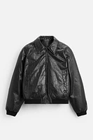 FAUX LEATHER PADDED JACKET