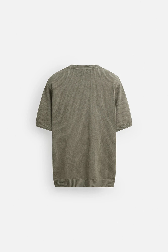 TEXTURED KNIT T-SHIRT