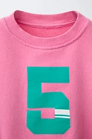 NUMBER PRINT SWEATSHIRT