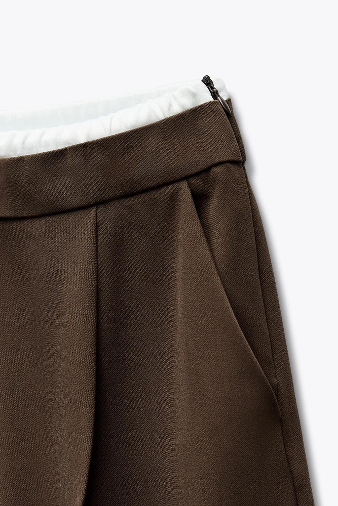 DOUBLE WAIST WIDE LEG PANTS