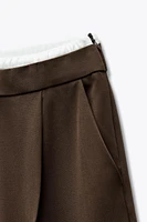 DOUBLE WAIST WIDE LEG PANTS