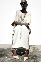 TOP EN MAILLE ET ORGANZA