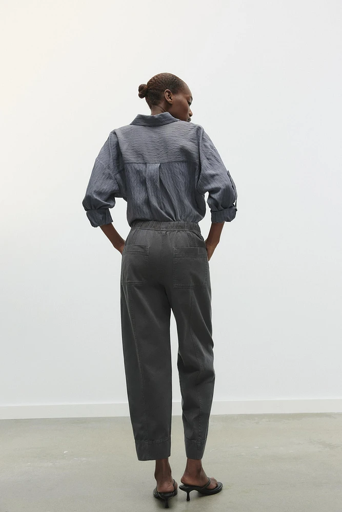 ELASTIC WAISTBAND COTTON PANTS