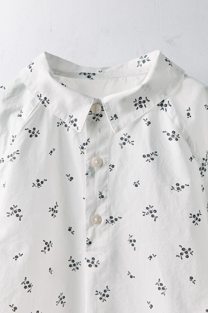 AGES -6/LIMITED EDITION FLORAL POPLIN SHIRT