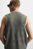 T-SHIRT TANK EN MAILLE À IMPRIMÉ DÉLAVÉ