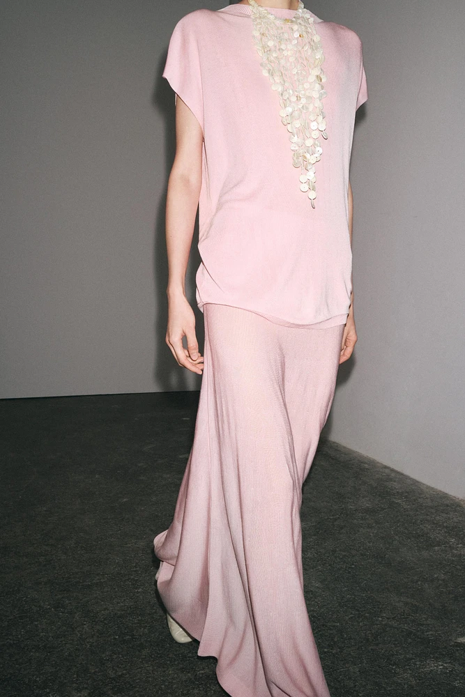 TOP EN MAILLE MANCHES AMPLES
