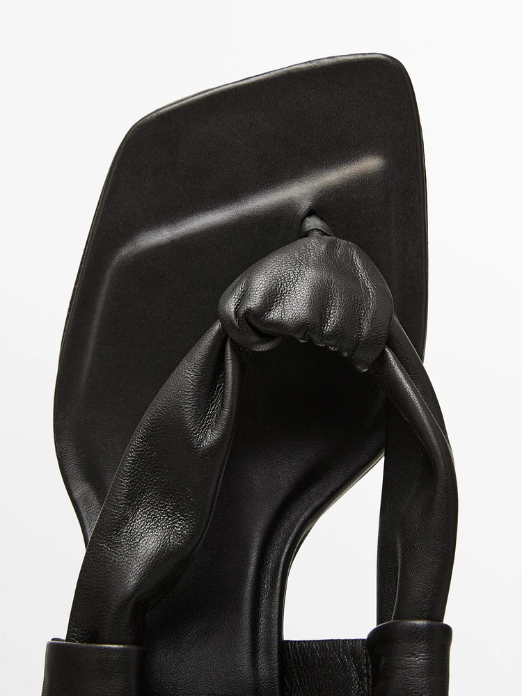 Sandales à talon avec nœud en cuir - Limited Edition