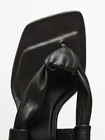 Sandales à talon avec nœud en cuir - Limited Edition