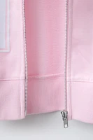 VARSITY ZIP-UP CROPPED HOODIE