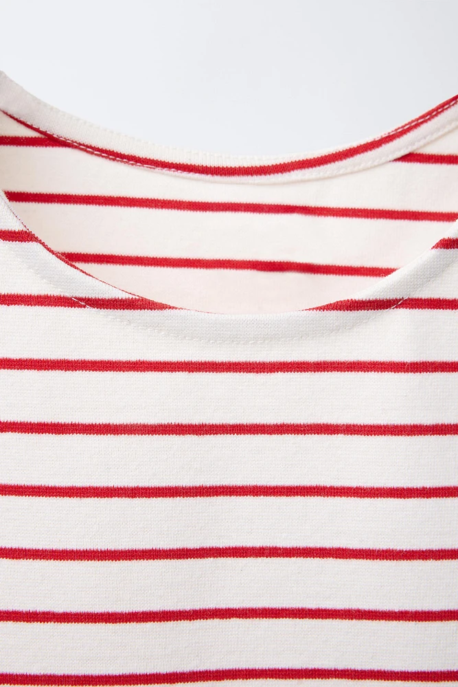 STRIPED BOW T-SHIRT