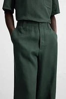 STRAIGHT FIT 100% LINEN PANTS