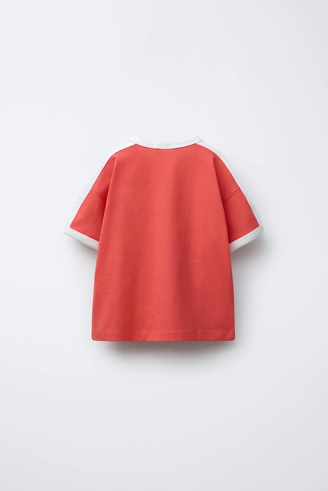 RAISED TEXT PRINT T-SHIRT