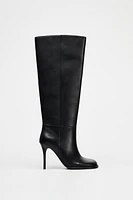 THIN HEEL LEATHER BOOTS