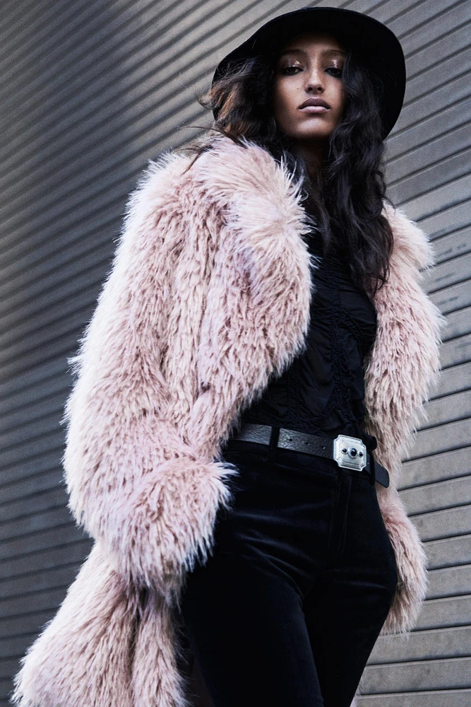 FAUX FUR COAT ZW COLLECTION