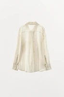 CHEMISE EN LIN 100 % À COL CROISÉ