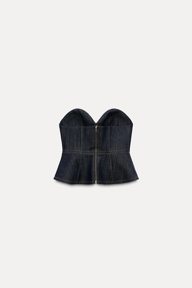 ZW COLLECTION DENIM PEPLUM BUSTIER