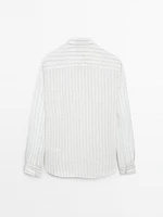 Chemise regular fit 100 % lin rayures